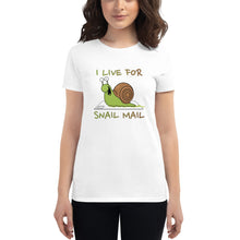 Load image into Gallery viewer, I Live For Snail Mail Women&#39;s Short Sleeve T-Shirt
